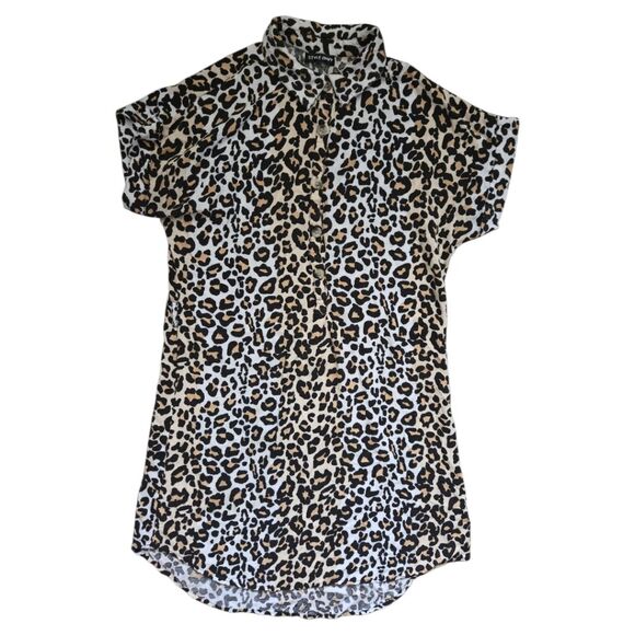 Style Envy Leopard Print Mini Button Front Dress - M - Picture 3 of 8